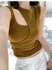 #Summer New Spice Girl Wind Diagonal Shoulder Strap Irregular Vest Women Slim Short Fixed with Chest Pad Top