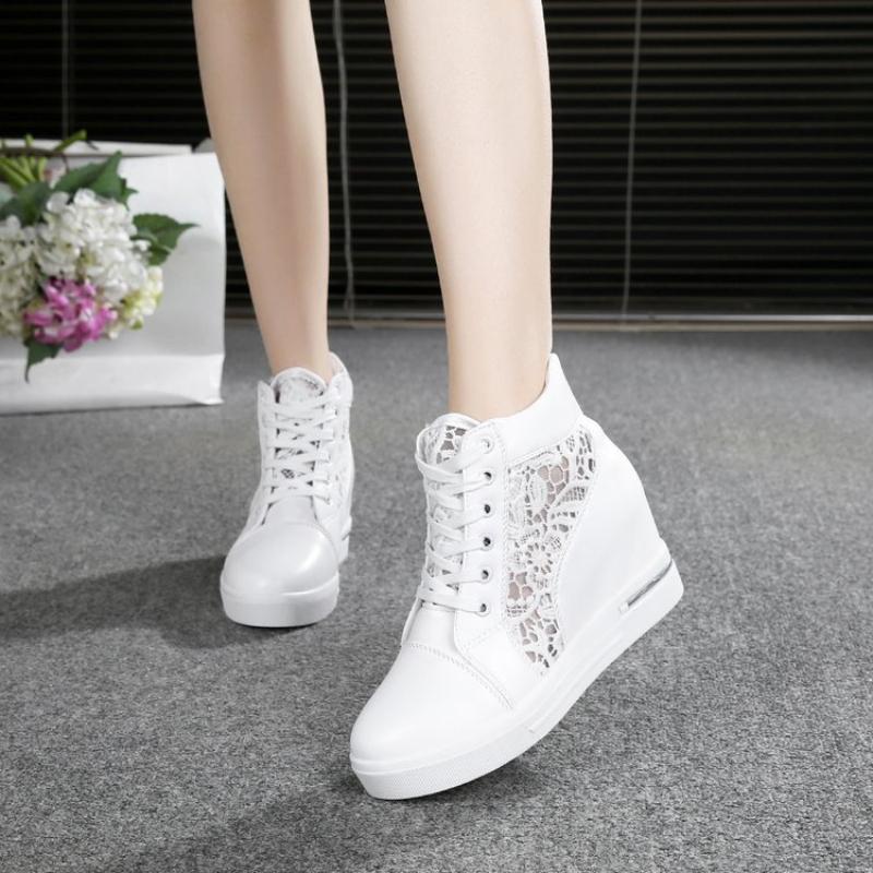 Keilabsatz Chunky Schuhe Damen Lässige Vulkanisierte Sneaker Frau Hohe Plateau Atmungsaktive Mesh Sneaker Designer Damen Sports Dad Schuhe