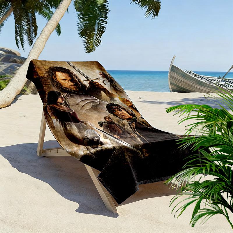Lord Rings Print Beach Towel, Large Soft Quick Dry Towel for Beach Camping Swimming