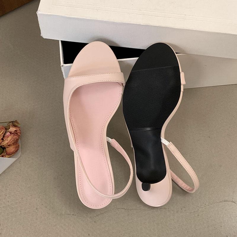 Fashion Round Toe Women Low Heel Sandals Shoes Female Slip On Footwear Casual Fashion Shallow Ladies Heeled Sandals Shoes Pumps