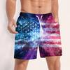 Men Swim Trunks Quick Dry Board Shorts with Drawstring Waistband Mesh and Side Pockets USA Flag Print Beachwear