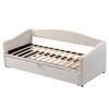 Upholstered Bed Extendable Sofa Bed 90/180x200cm with Slatted Frame, Multifunctional Bed Made of Skin-Friendly Velvet Fabric