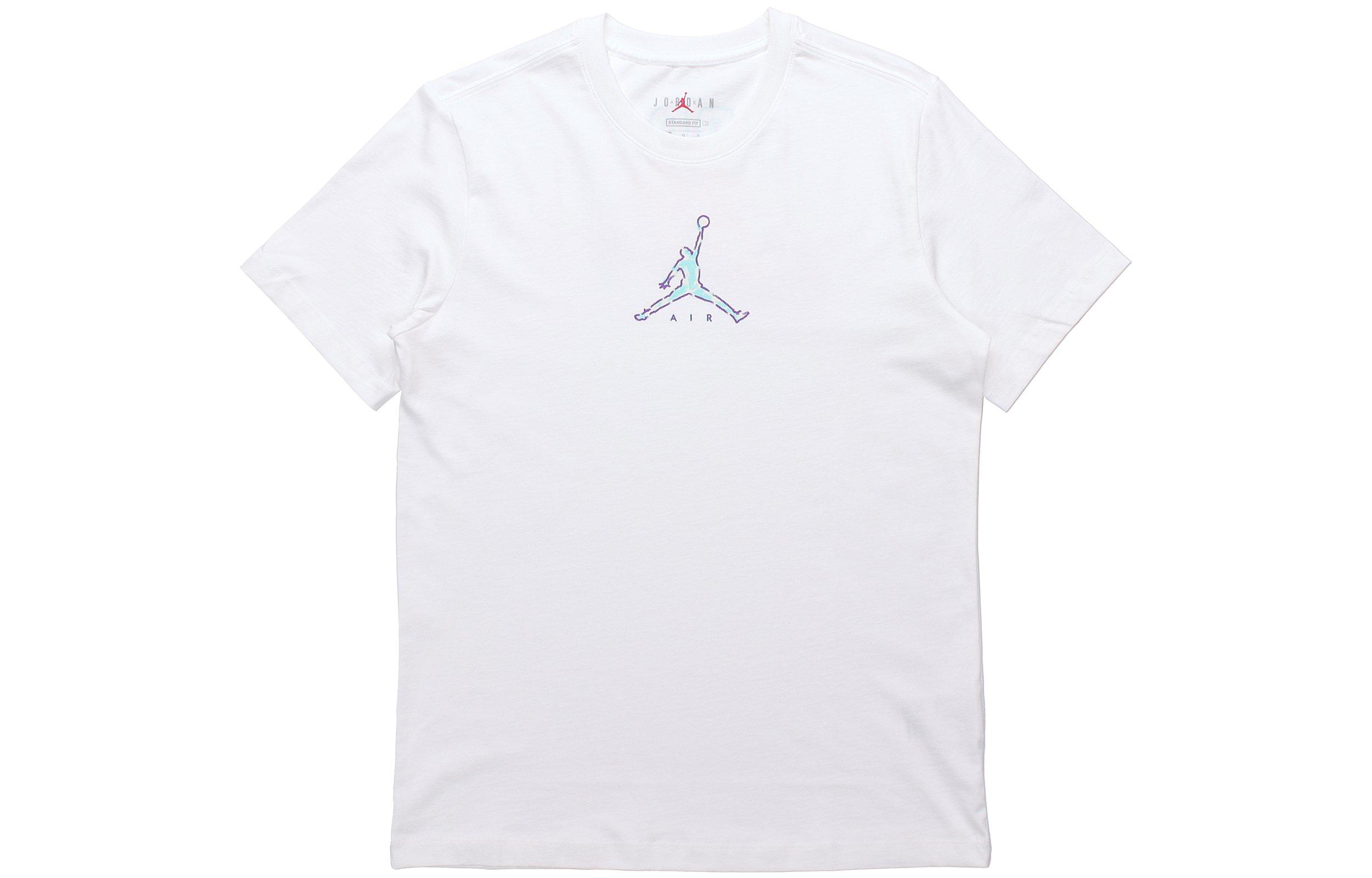 Jordan T-Shirts Herren Weiß Rundhals Mäßig Gerader Schnitt M white