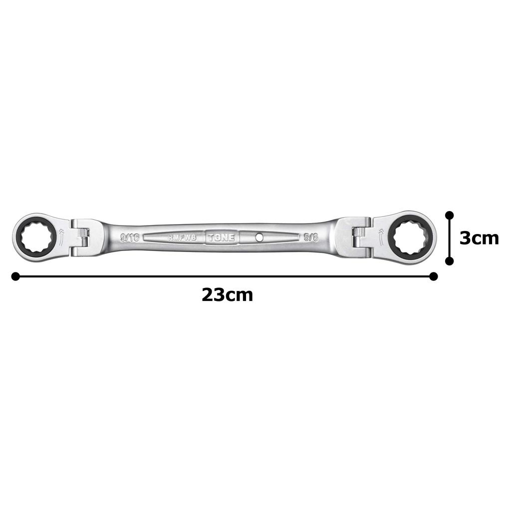 TONE Ratchet Combination x inch RMFWB-1820 Double-ended Wrench, 9/16 5/8 (inch)
