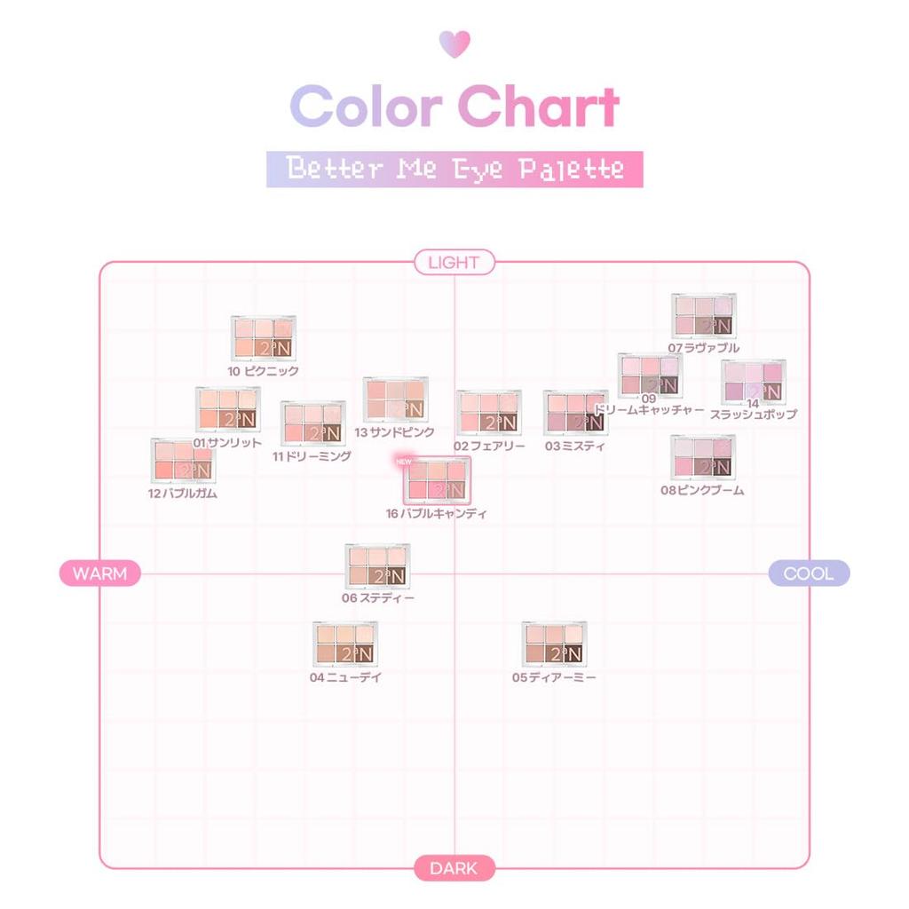 [LIPS Award Winner][2aN Official] Eyeshadow Palette BETTER ME EYE PALETTE 02 FAIRY Cool Summer SoftMute New Packaging Happy Makeup Idol Makeup Baby