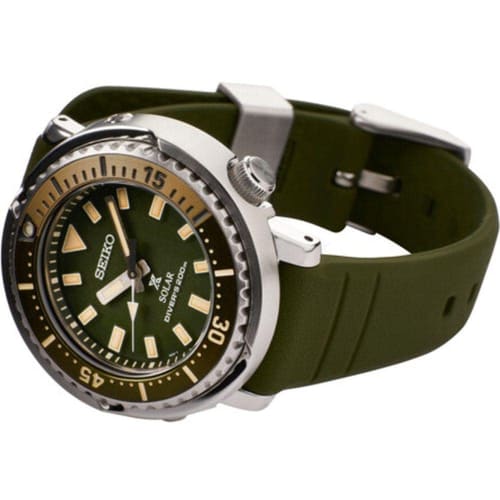 Seiko Prospex Damen Street Series Safari Solar Diver 200m Grüne Uhr SUT405P1, Militärgrün, Taucher.