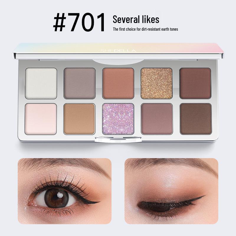 

Палетка теней для век Shedella Dreamy 10 цветов: Синий, Черный Глиттер, Зеленые Переливы