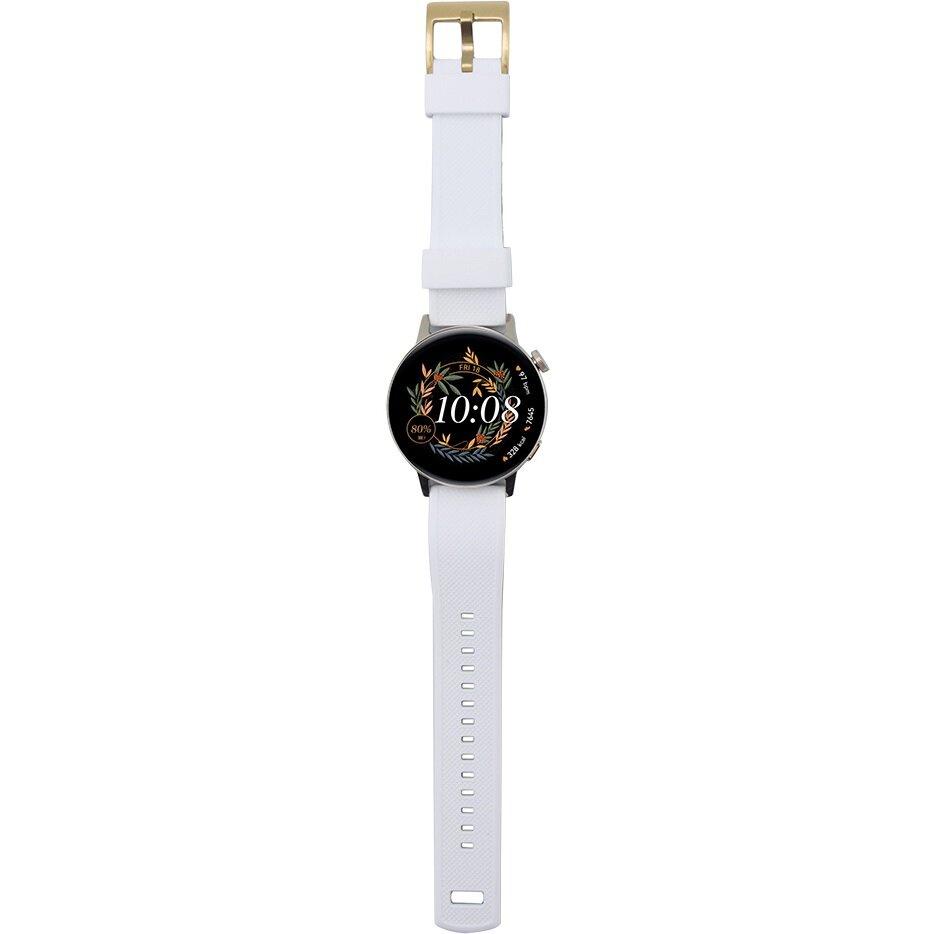 ERBORD Universal Silicone Strap 20mm, Dual Color, White / Black / Gold Buckle