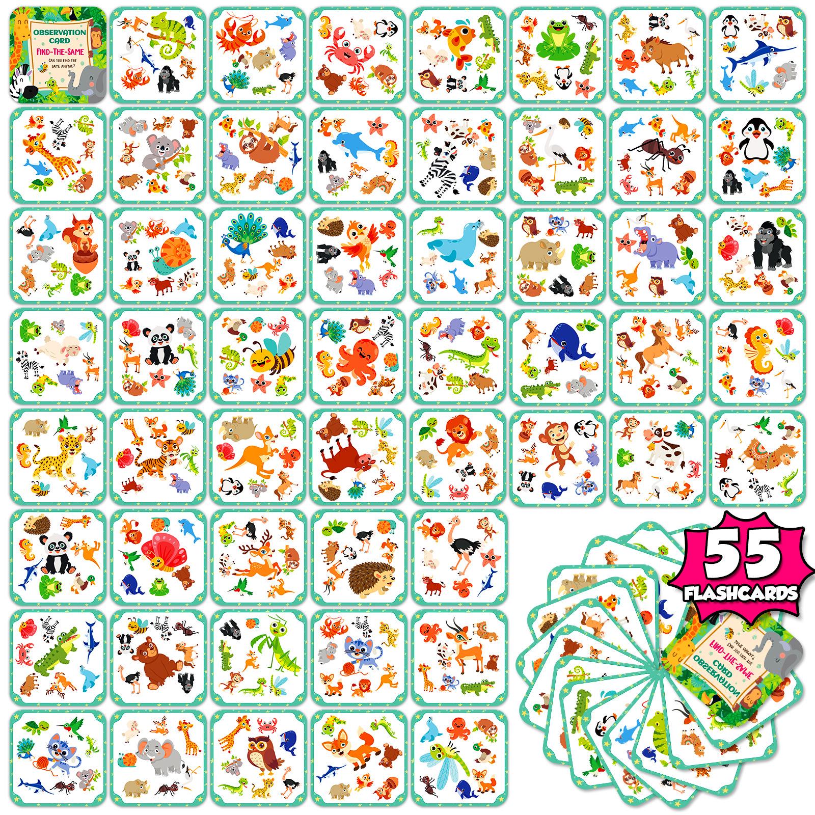 55 Find the Difference Educational Cards for Kids – Observation & Parent-Child Interaction Toy