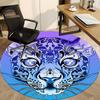 1pc Tiger Skull Office Round Area Rug, Indoor Mat Suitable For Office, Under Office Chairs Bedroom Living Room Home Decor, Room Deco