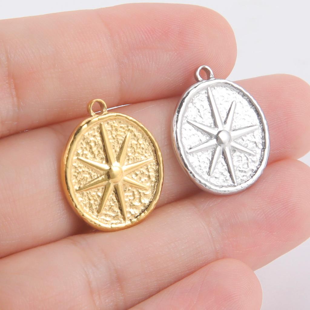 Teamer 5pcs North Star Sun Stainless Steel Charms for Jewelry Fashion Mini Pendant Charm DIY Jewelry Making Supplies wholesale