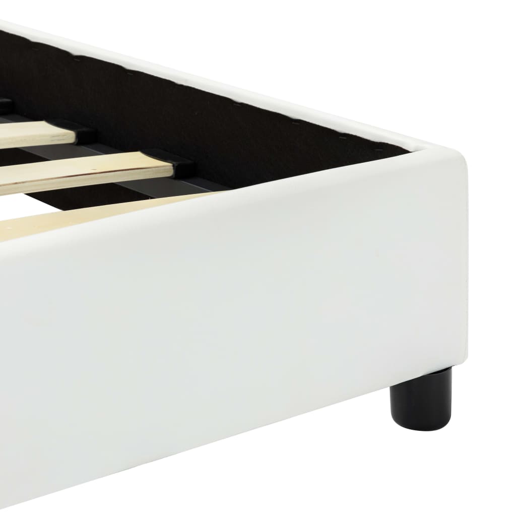 White Faux Leather Bed Frame 100*200 Cm
