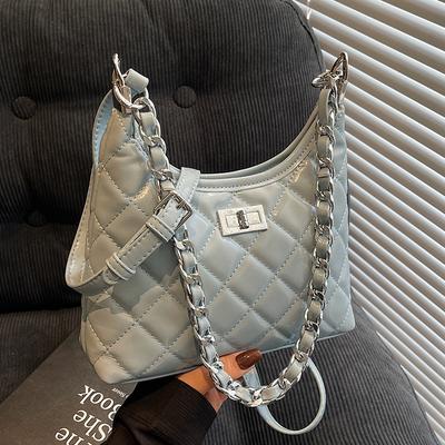 Hot Sale In Spring and Summer, Korean Xiaoxiangfeng Rhombus Chain, Underarm Bag, Versatile Commuting, Foreign Style Light Luxury Casual Messenger Bag