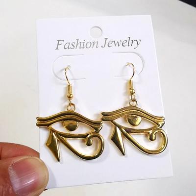 Fashion Egyptian Jewelry Evil Eye Earrings for Women Vintage Antique Golden Silvery Eye of Horus Dangle Earrings