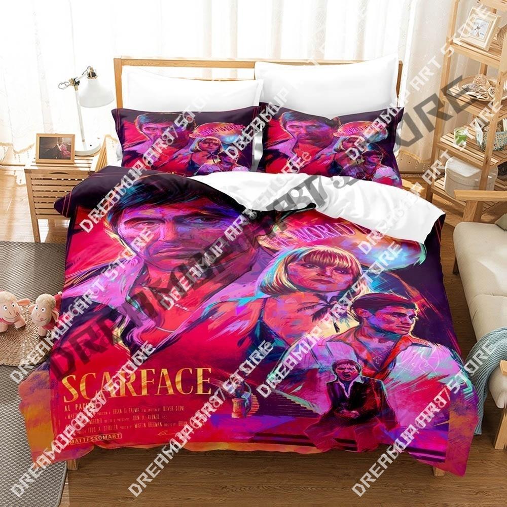 3D Print SCARFACE MOVIE Bedding Set Single Twin Full Queen King Size Bed Set Adult Kid Bedroom Duvetcover Sets