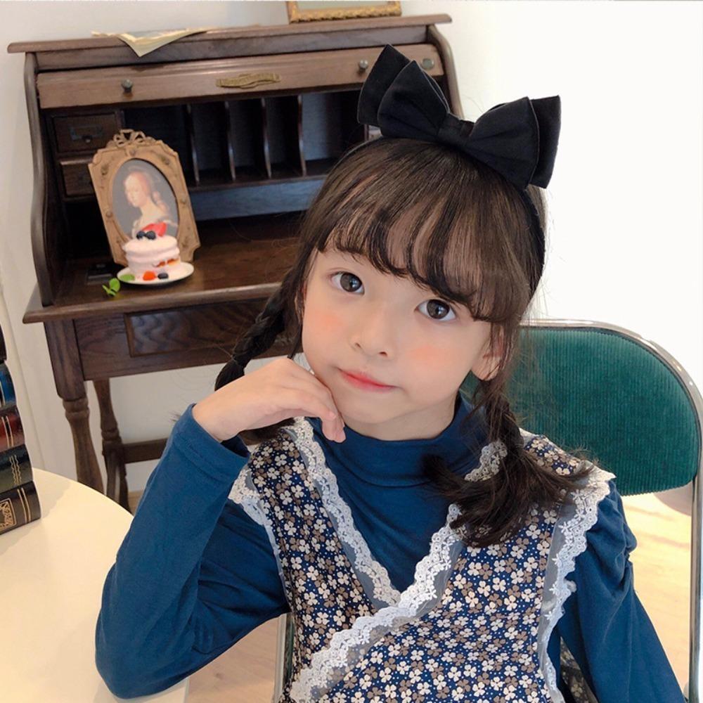 Velvet Cute Hair Hoop Solid Color Hair Bands Accessories Simple Double Bowknot Headband