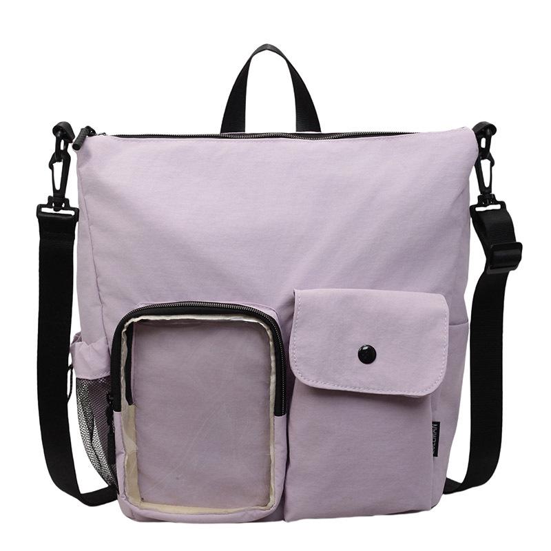 Stylish and transparent three-purpose backpack women s simple casual versatile student schoolbag large-capacity shoulder messenger bag One size фиолетовый