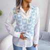 Damen Herbst- und Winter Strickpulloverweste mit Liebesmuster