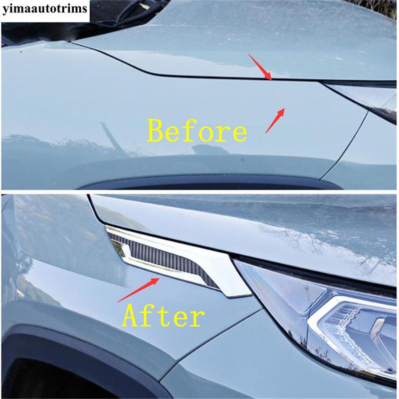 Front Head Light Lamp Eyebrow Leaf Board Decoration Cover Trim For For TOYOTA RAV4 RAV 4 XA50  - 2024 ABS Chrome Accessories