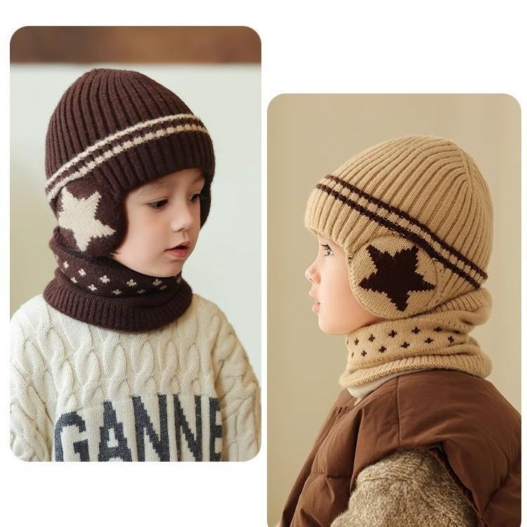 Knitted Baby Hat With Earmuff Warmth For Winter Childrens Headgear