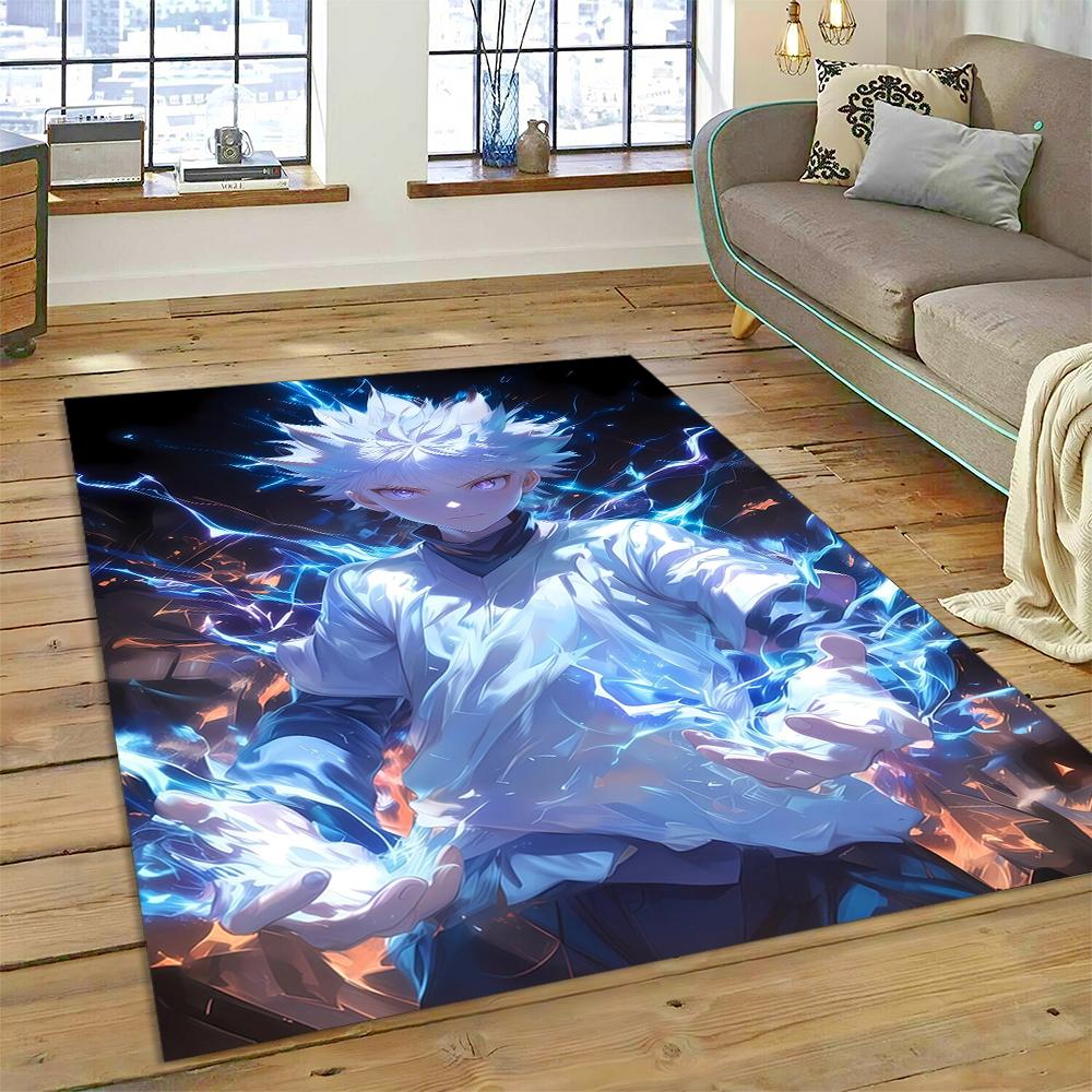HXH Hunter X Hunter 3D Killua Zoldyck Cartoon Anime Carpet Rug for Living Room Bedroom Home Sofa Decoration,Non-slip Floor Mat