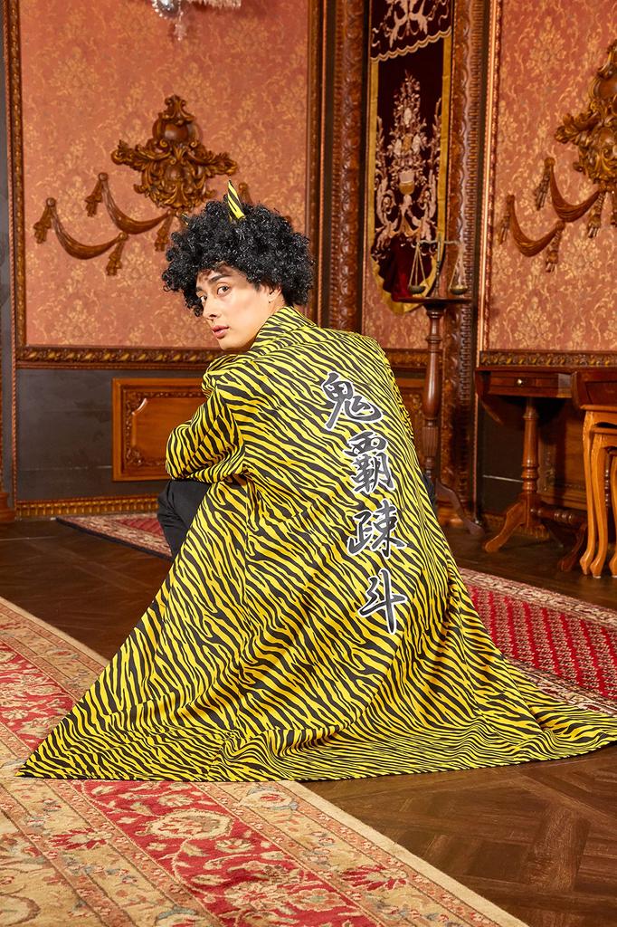 Setsubun Cosplay Halloween Yankee Dämon Spezialangriff Kleidung Unisex Gelb Ausgefallenes Kleid Kostüm [Clear Stone]