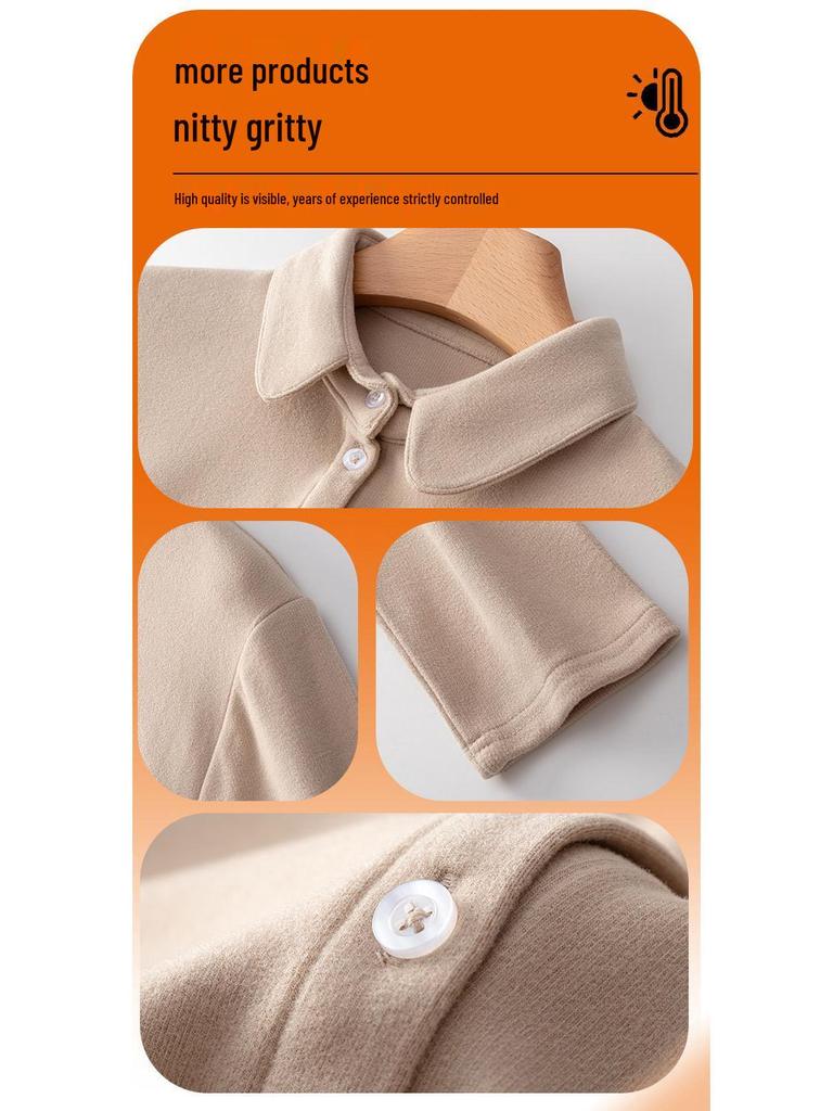 New Double-Sided Plush Women's Autumn/Winter Shirt with Cashmere Protein, 3A Antibacterial, Slim Fit—Wear Out or as Base Layer