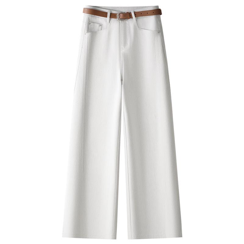 

2025 Women s High-Waisted White Wide-Leg Jeans - Summer Casual Slimming Straight-Leg Pants XL