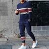 Men Spring And Autumn Vintage Tracksuit Casual Long Sleeve T-Shirt+Pants Suit two-Piece Set Man Clothing 2024 Street Sportswear