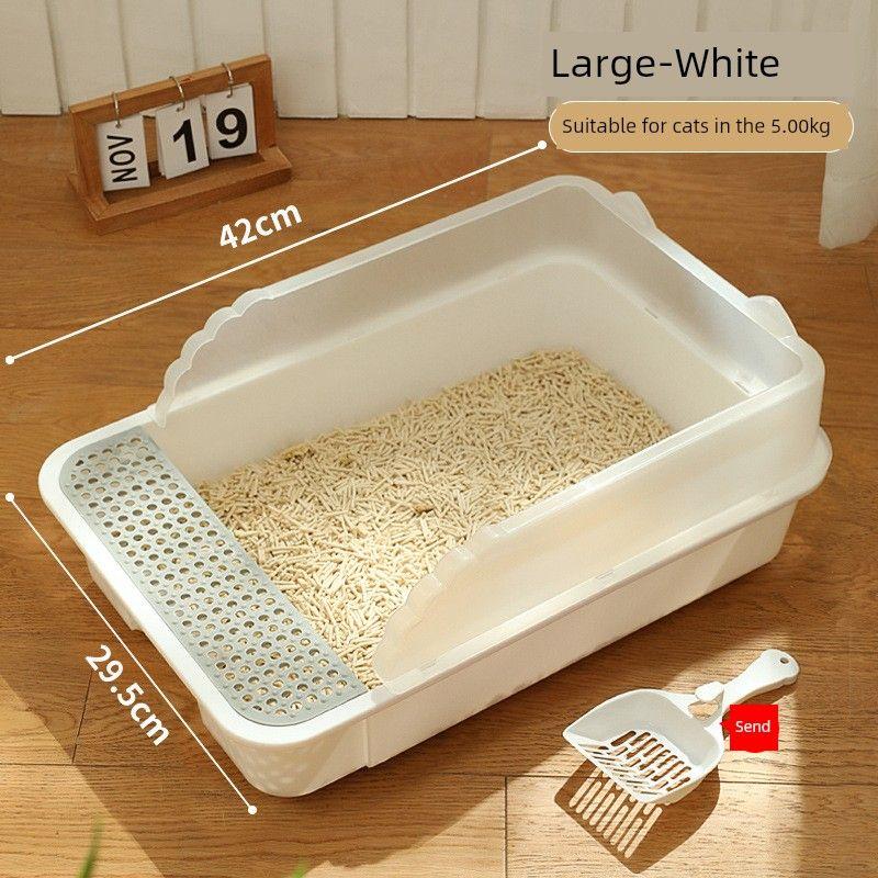 

Pet Supplies Semi-Enclosed Cat Ears Litter Box Anti-Splash Cat Toilet Cat Large Size Litter Box Get Cat Litter Scoop Free Clear small size