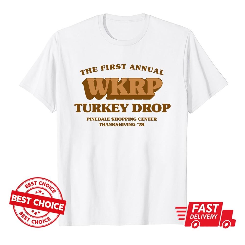 

WKRP Thanksgiving Day Turkey Drop 1978 Unisex White T-Shirt S-3XL Q8124 XL