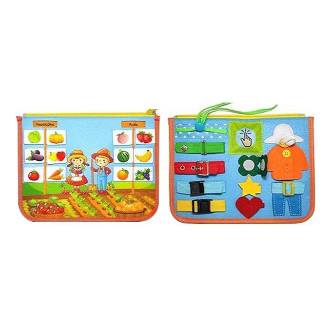Felt Busy Board Children'S Educational Toy Bag Kindergarten Dressing Board Learning Board Early Education Felt Bag