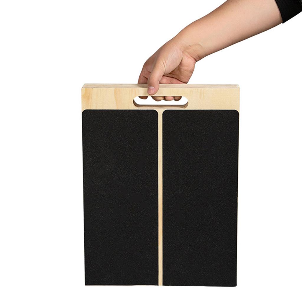 Wood Stability Trainer Thickened Wood Balance Platform with Protective Pad for Adults Balance Exercise