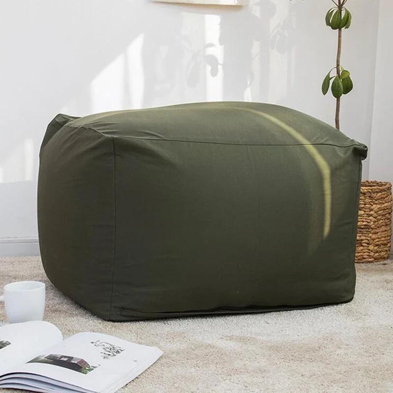 Japanese Style Soft Lazy Sofa Cozy Single Chair Unfilled Lounge Bean Bag Sofa Cover Home Pouf Couch Tatami Living Room Furniture