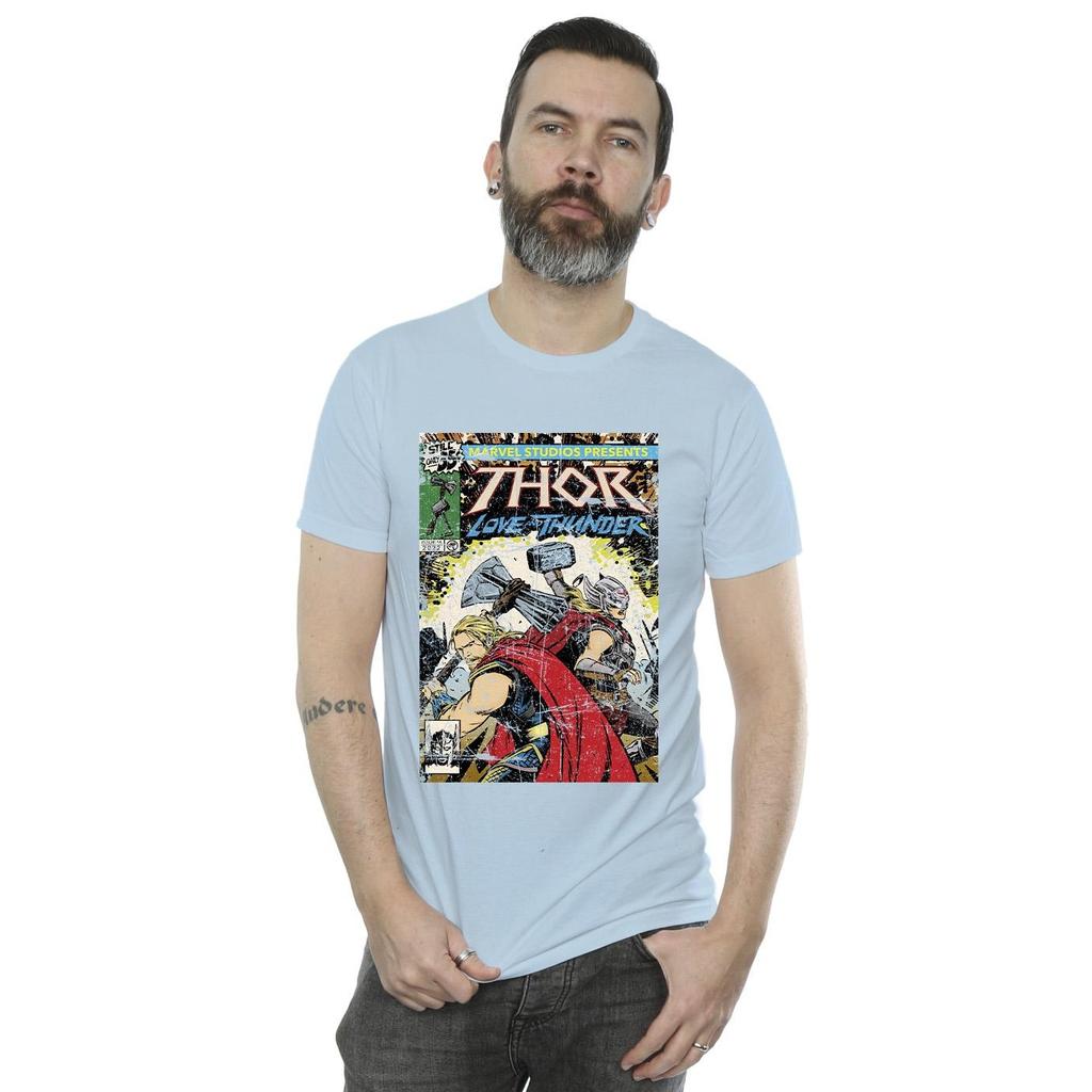 Marvel Mens Thor Love And Thunder Vintage Poster T-Shirt
