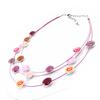 NOA [I5330] - Collier Créateur 'Coloriage' rose rouge