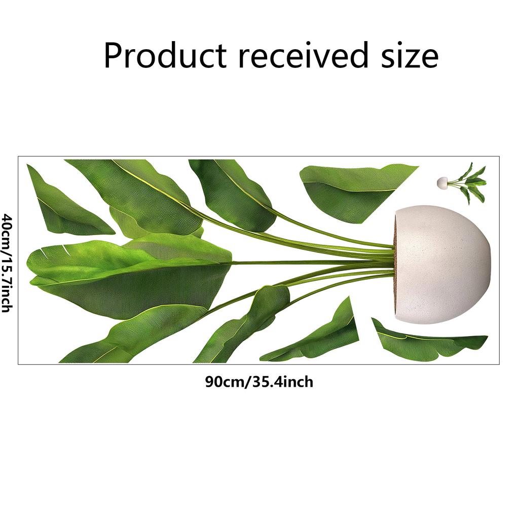 Green Plant Sticker Potted Plant Wall Sticker Home Shopping Mall Window Decoration Sticker Pvc Self-Adhesive Waterproof Customizable Pattern