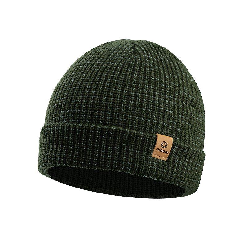 

Jianneng Running Cap Children s Autumn Outdoor Reflective Sports Cap Knitted Hat Professional Marathon Heattech Fall and Winter Men Army Green All yards