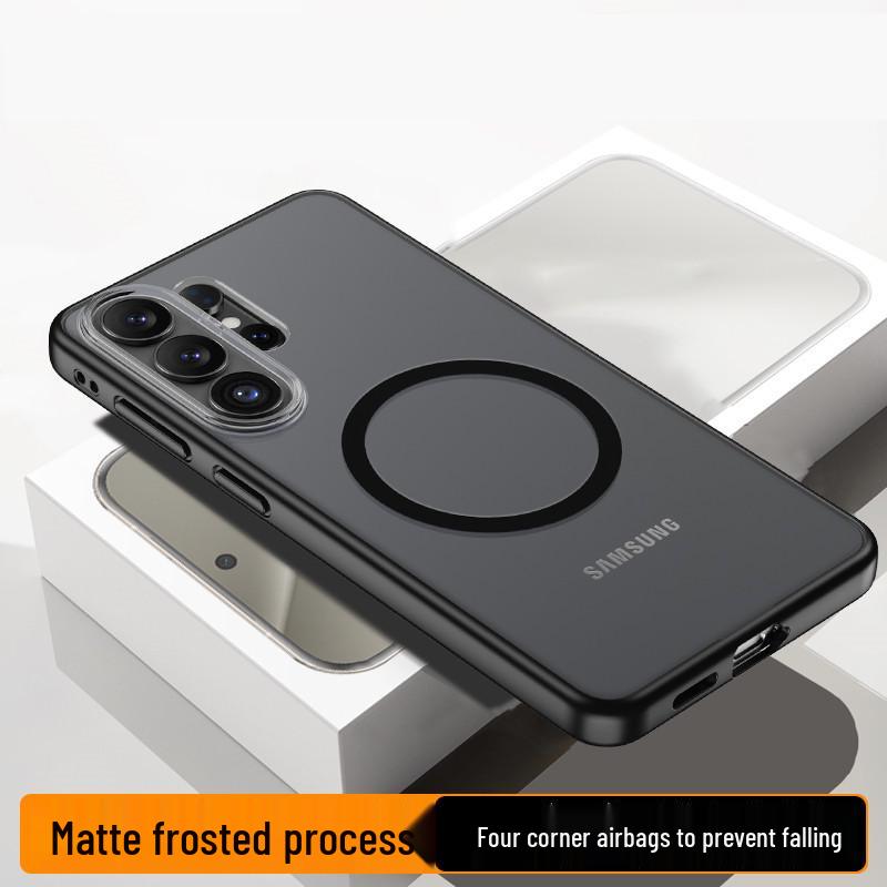 Compatible Samsung S26 Ultra Transparent Frosted Magnetic Airbag Drop-Proof Protective Case