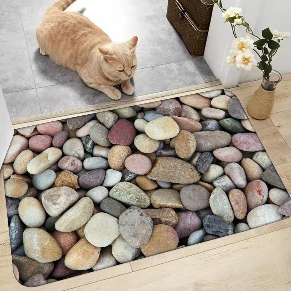 1 יחידה שטיח רצפה בדוגמת אבן לבית, חדר אמבטיה, שטיחים סופגים, שטיחים מונעי החלקה, ציוד לקישוט הבית