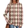 Women's Printed Lightweight Brushed-Cotton Round Neck Top