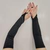 Fashion Summer Sunscreen Rhinestones Gloves Cosplay Dance Performance Nightclub Female Hook Finger Long Arm Sleeves