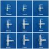 10Pcs 1.6-15.8mm T-Type Tee Connector Equal Diameter Plastic 3 Way Connector PP PE Soft Hose Fittings