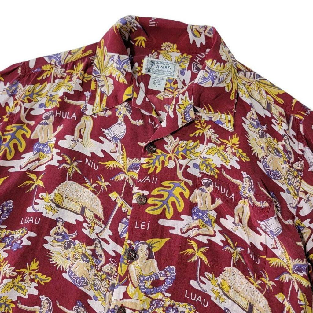 [USED] Almost Avanti 100% silk Hawaiian aloha shirt