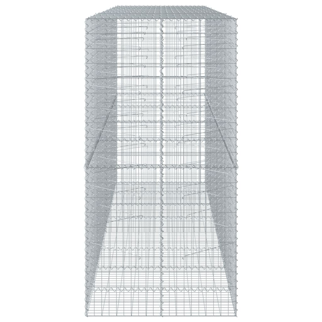 Gabion with Lid 400 X 100 X 200 Cm Galvanized Iron