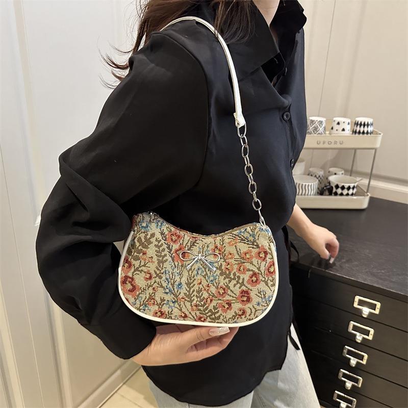 Beautiful Trend Casual Lightweight Versatile Popular Design Bow Chain Shoulder Armpit Bag Handbag