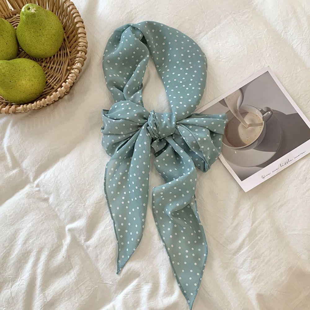 Ribbon Scarf Headband Thin Long Scarves Sweet Polka Dot Scarf  Outdoor