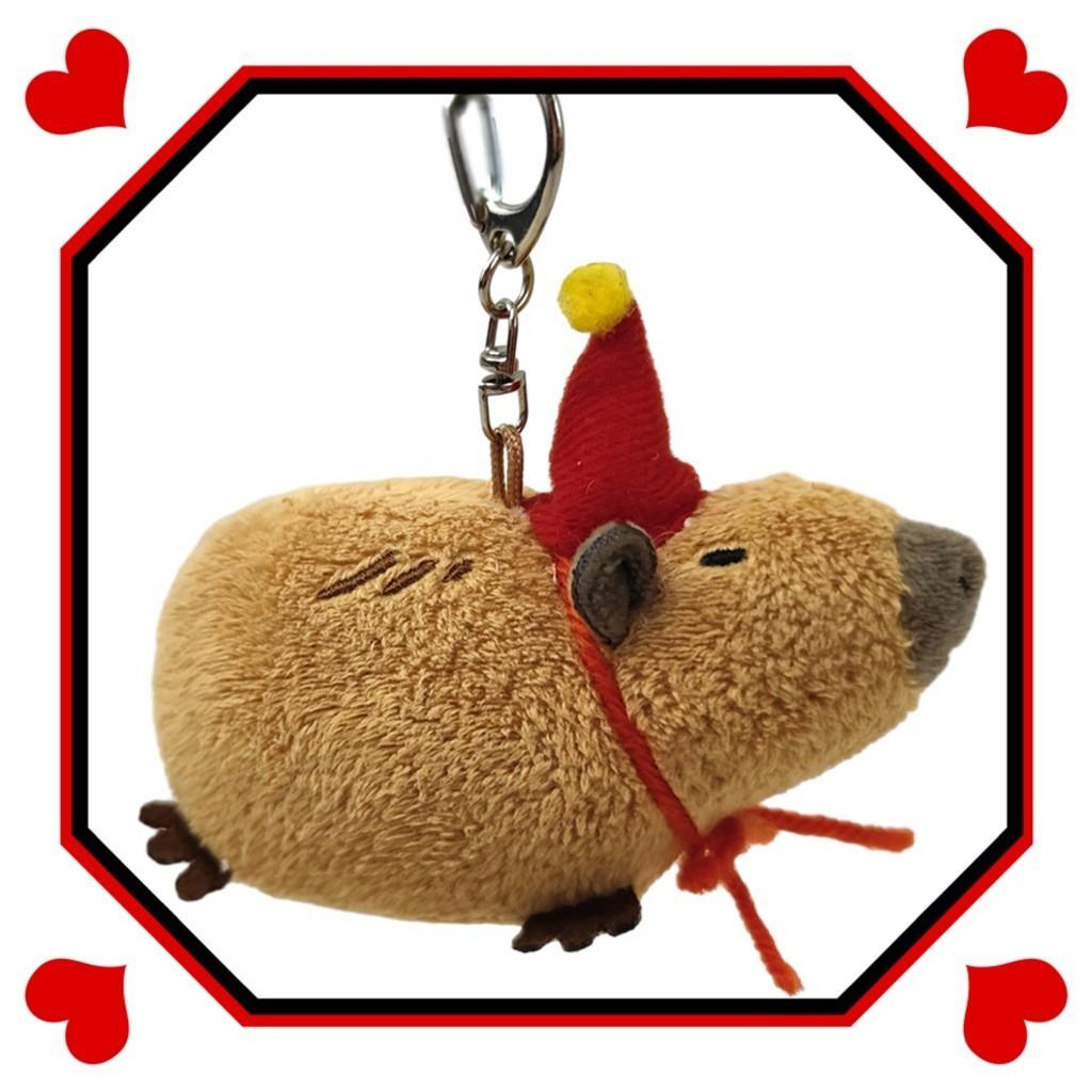Capybara Plush Pendant Toy Cross-border Stock Squeaky Guinea Pig Keychain Hanging Ornament Stuffed Animal