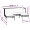 5 Piece Garden Lounge Set with Cushions Grey Poly Rattan