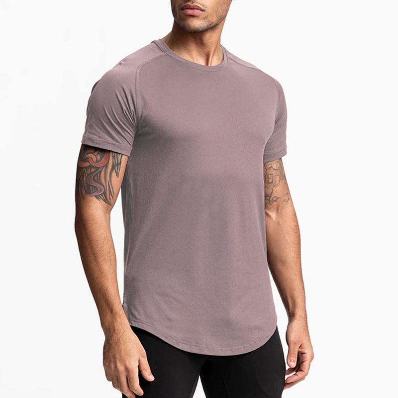 

Летняя мужская футболка Ice Silk с круглым вырезом и короткими рукавами, однотонная, быстросохнущая, повседневная спортивная футболка 3XL розовый